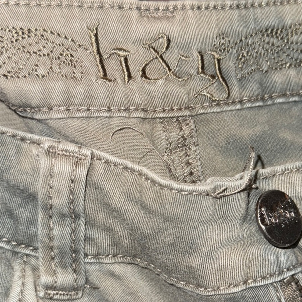 H&G Light Green & Gray Denim Pants